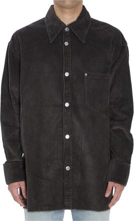 Ami Corduroy Overshirt - Heren - Zomerjassen - Grijs - L - Katoen - Jassen