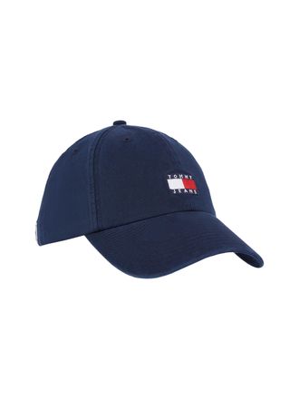 Tommy Jeans Baseball Cap TOMMY JEANS TJM HERITAGE CAP, Damen, blau (schwarz night navy), Web, Baumwolle, unifarben, Caps Baseball Cap, mit grosser Logostickerei