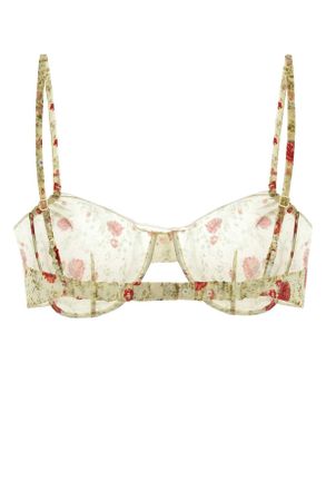 Prada Womens Printed Nylonette Crop-Top Rosso Pa Pl Maglie