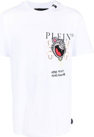Philipp Plein graphic-print logo T-shirt - men - Cotton/Polyester - XXXL - White