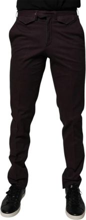 Bencivenga Luxe Slim Fit Katoenen Jurkbroek - Heren - Slim Fit Broeken - Bruin - S - Katoen - Broeken