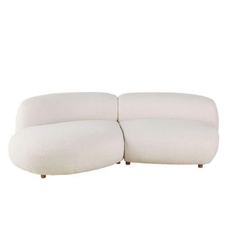 Maisons du monde Sof&aacute; de 3/4 plazas de tela de rizo beige