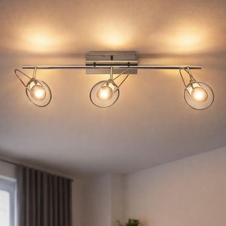 Wofi Leuchten Lampada Da Soffitto Plafoniera Faretto Da Soffitto A Led Cromato Lampada Da Soggiorno Faretti Orientabili, 3x 5w 3x 385lm Bianco Caldo, Maud Wofi 7721