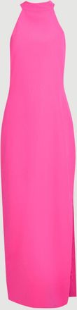 Karen Millen Womens Soft Tailored Halterneck Open Back Maxi Dress - Pink - Size 12 UK