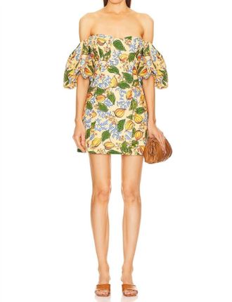 Rhode Resort Dali Mini Dress In Capri Orchard Orange Floral