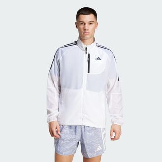 adidas adidas Performance Mens Own the Run 3-Stripes Packable Jacket - White Recycled Material - Size 2XL