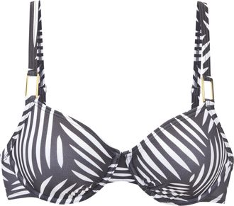 Lascana B&uuml;gel-Bikini-Top LASCANA Liv, Damen, Gr. 36, Cup B, blau (anthrazit, creme), Obermaterial: 82% Polyamid, 18% Elasthan. Futter: 100% Polyester, bedruck