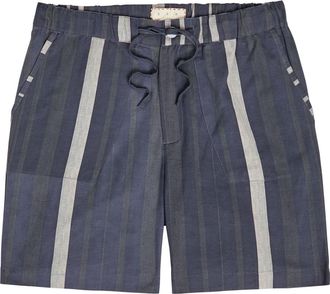 SMR Days Escubelle Striped Cotton and Linen-blend Shorts - Navy - XL