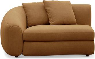Castlery Fable Left Arm Sofa Customized, Caramel Performance Fleece, Spill Resistant, Ultra Deep Seats for Sofas, Castlery