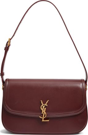 Saint Laurent Large Solferino Leather Shoulder Bag in Rouge Cabernet at Nordstrom