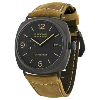 Officine Panerai Pre-owned Panerai Radiomir Composite Black Seal 3 Days Brown Dial Mens Watch PAM00505