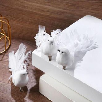 OEM 12 Piezas De Palomas De La Paz Artificiales, Adornos De P&aacute;jaros De Espuma Realistas Con Clips Para Decoraci&oacute;n De &Aacute;rboles De Navidad (blanco) - Crezuo
