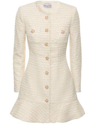 Self Portrait Cream Sequin Mini Blazer Dress Size XS