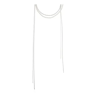 AllSaints Accessoires, Dames, Grijs, ONE Size, Glazen Parels Ketting