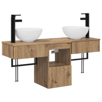 vidaXL Juego De Muebles De Ba&ntilde;o 3 Uds. Roble Artisan Vidaxl