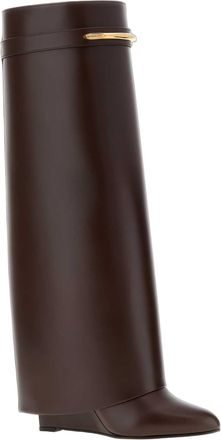 Givenchy Womens Shark Pinch High Boot Brown Calf