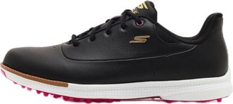 Skechers Womens Jasmine Waterproof Golf Shoe Sneaker, Black/Pink Spikeless, 7.5