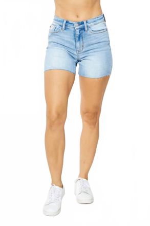 Judy Blue Womens Aby Raw Hem Shorts In Light Wash
