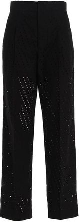 Nude Black Pleated Pants