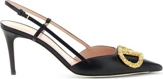 Valentino Garavani 80mm VLogo Signature slingback pumps - Zwart