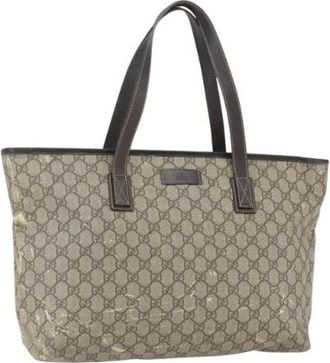 Gucci Pre-owned Tote Bags, female, Beige, Size: ONE SIZE Pre-owned Canvas Tote Bag
