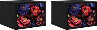 vidaXL Mesita De Noche De Pared Kiel 2 Uds. Roble Negro Vidaxl
