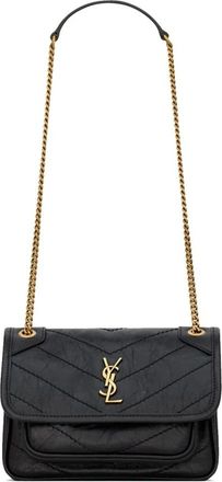 Saint Laurent Mini Niki Tas - Dames - Schoudertassen - Zwart - ONE Size - Leer - Tassen