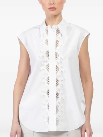 Dorothee Schumacher lace -detailsleeveless shirt - White