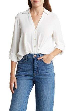 Chenault Surplice Long Sleeve Wrap Top in White at Nordstrom Rack, Size X-Small