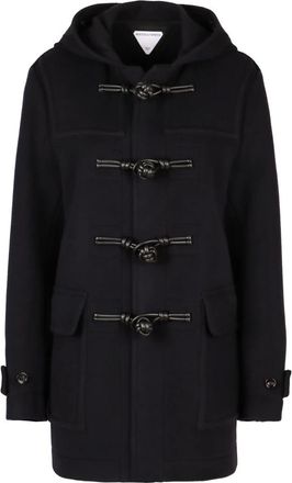 Bottega Veneta Wollen Dufflecoat - Dames - Mantels - Blauw - Maat: 3XS Wol