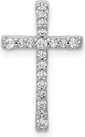 Diamond2Deal 10K White Gold 1/5ct. Diamond Latin Cross Chain Slide Pendant