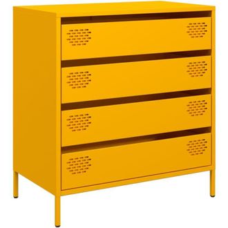 vidaXL Aparador Acero Laminado En Fr&iacute;o Amarillo Mostaza 68x39x73,5 Cm Vidaxl
