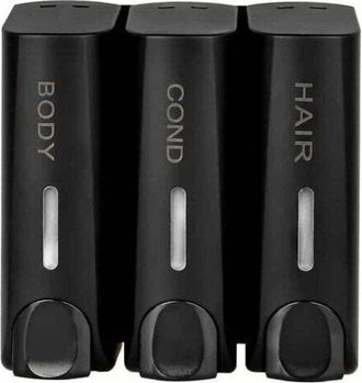 OEM Distribuidor De Jab&oacute;n De Pared - Pl&aacute;stico Abs - Negro Mate - 350 Ml - Para Ba&ntilde;o Hotel Gimnasio - Pack De 3