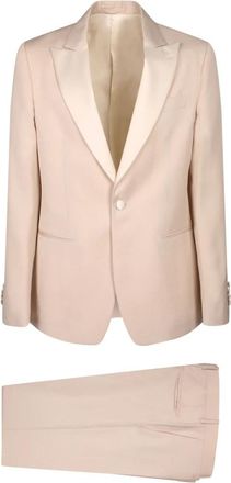 Lardini Single-breasted Suit - Heren - Business pakken - Wit - S - Satijn - Kostuums