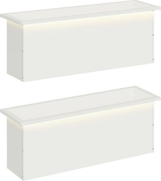 vidaXL Jardinera Para Jard&iacute;n Con Luces Led 2 Uds. Blanco Vidaxl