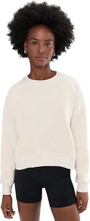 Brooks Movement Cropped Sweatshirt Womens Clothing Ivory : 2XL (US Womens 20-22), Cotton/Polyester