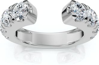 Pompeii3 2Ct Lyric Diamond Open Guard Ring Wedding Band 14k Gold or Platinum Lab Grown