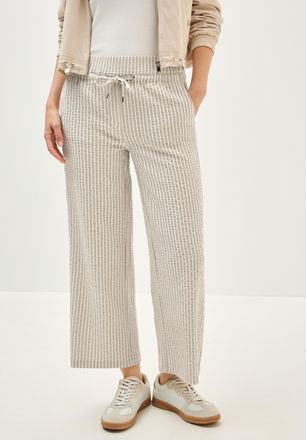 Cecil Stoffhose CECIL Style Neele, Damen, Gr. XL (44), L&auml;nge 26, lila (pearl beige), Web, Obermaterial: 73% Viskose, 25% Polyester, 2% Elasthan, gestreift, 