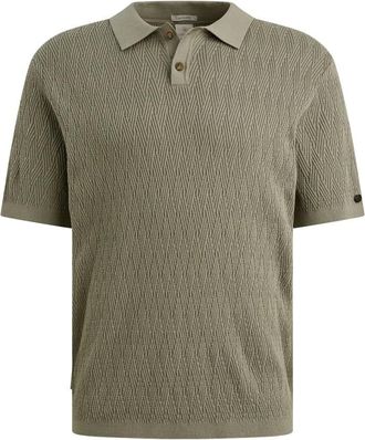 Cast Iron Poloshirt met korte mouwen - Heren - Tops - Groen - Maat: XL Katoen