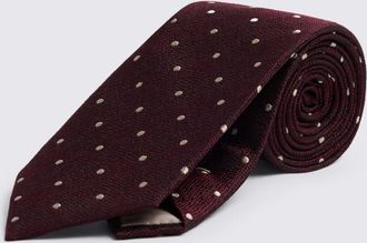 Moss Burgundy Silk Spot Tie