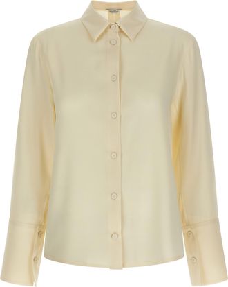 Max Mara White Silk Womens Blouse