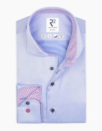 R2 Mens R2 CUT AWAY COLLAR LONG SLEEVED SHIRT LIGHT BLUE - Size: 44/46