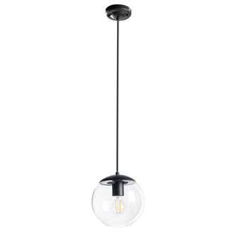 Beliani L&aacute;mpara Moderna De Jard&iacute;n Exterior Iluminaci&oacute;n Decorativa Colgante Estructura De Aluminio Mate Pantalla De Vidrio Negro Blees
