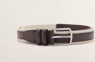 Mango Cintura pelle combinata marrone - Uomo - 100 - MANGO MAN