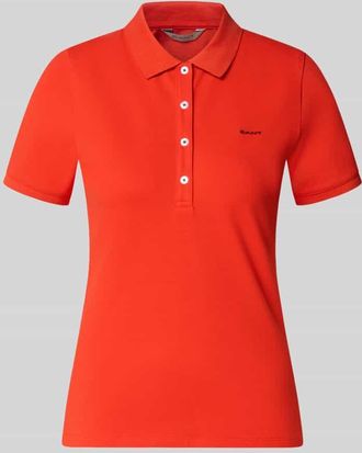 GANT Slim Fit Poloshirt mit Label-Stitching in Hellrot, Gr&ouml;&szlig;e XXL