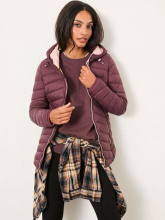Fat Face FatFace Ruby Dusky Purple Lightweight Puffer Coat
