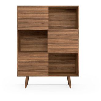 HERDASA Librer&iacute;a, Aparador De La Colecci&oacute;n Nordic (881), En Melamina Con Pies De Madera De Haya. Nogal