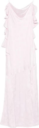 Rotate Maxi Waterfall Jurk - Dames - Avondkleed - Roze - L - Polyester - Kleedjes