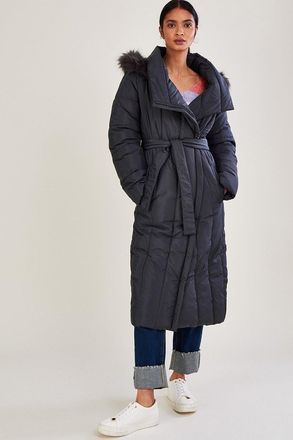 Monsoon Vera Vertical Stitch Padded Coat