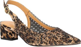 J. Reneé Pranil Pointed Toe Slingback Pump in Brown/Black at Nordstrom, Size 8.5